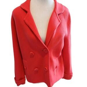 Talbots womens‎ Large Cotton unstructured blazer jacket red orange